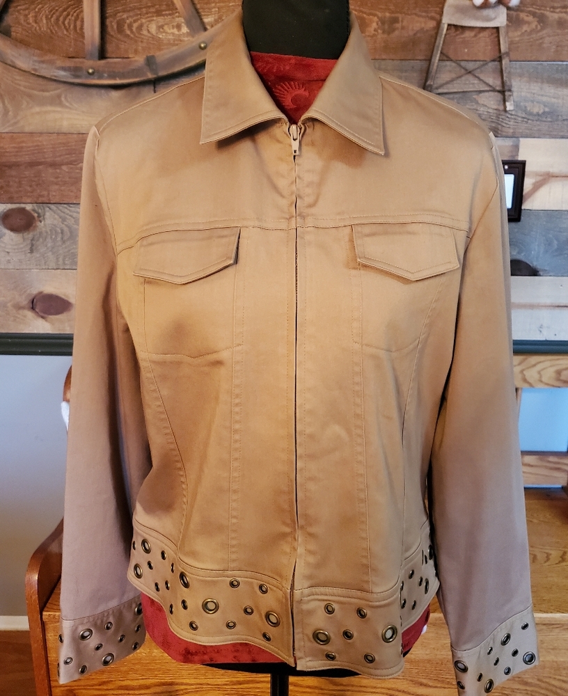 Nygard Collection Trucker Jacket w/ Metal Circular Accents